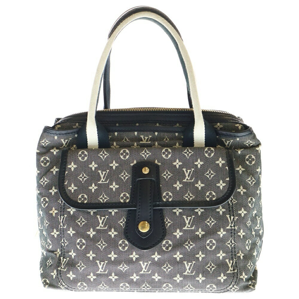 Louis Vuitton Monogram Sac Marie Kate Handbag Navy Blue Leather Canvas